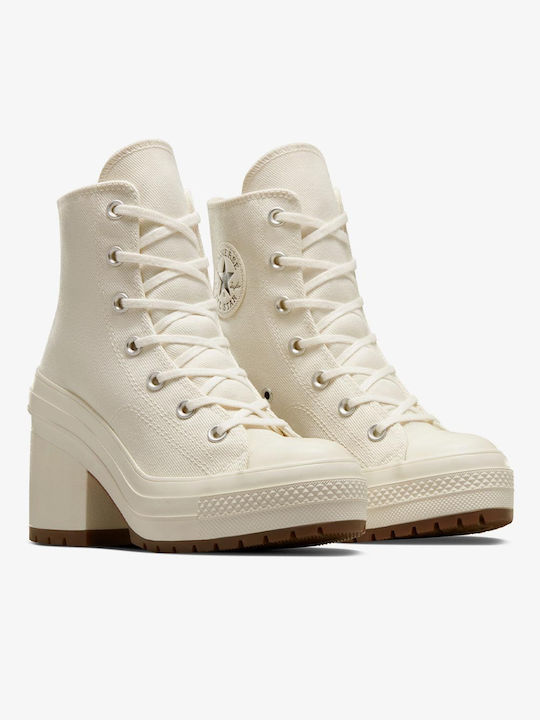 Converse Chuck Women's Ankle Boots with High Heel EGRET