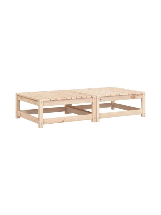 Scaun De Grădină Din Lemn Cub Pentru Exterior Cu Pernă 2 Bucăți 70x70x30cm