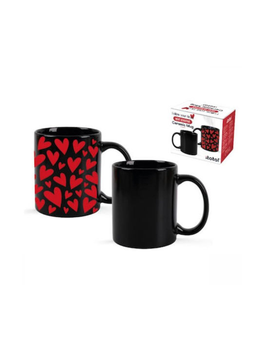 Total Gift Hearts Heat Change Mug Ceramic Red 1pcs