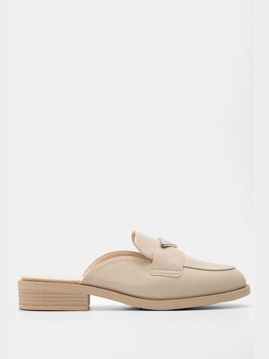 Luigi Flat Mules Beige