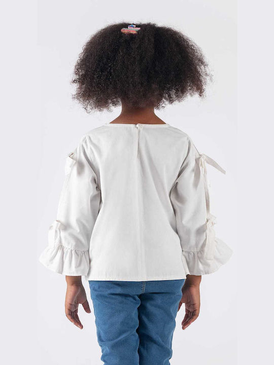 Maite Kids Blouse Long Sleeve White