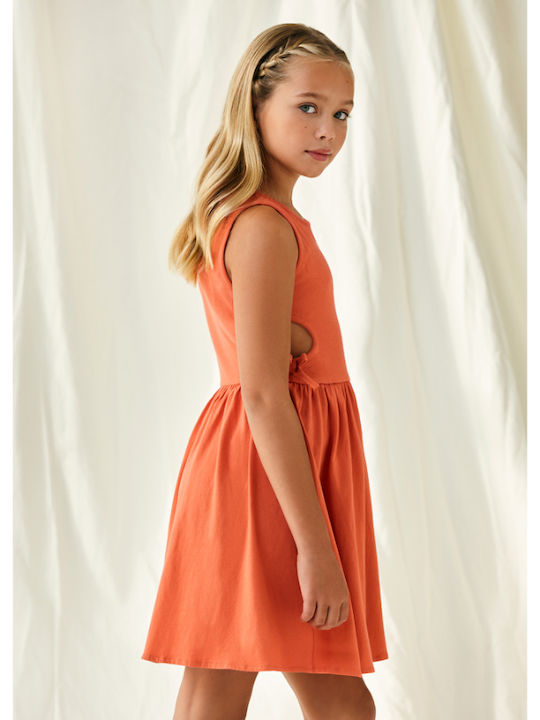 Mayoral Kids Dress Sleeveless Orange