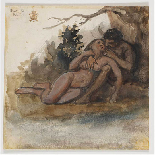 A Naked Couple By A Tree By Wilhelm Marstrand 1 Gemälde auf Leinwand 110x110cm