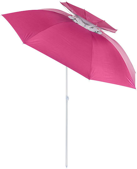 Muhler YL1039 Faltbar Strandsonnenschirm Durchmesser 2m Rosa
