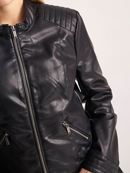 Attrattivo Γυναικείο Biker Jacket Μαύρο