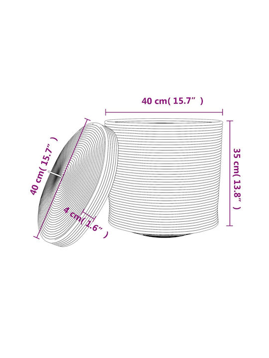 vidaXL Fabric Collapsible Laundry Basket with Lid 40x40x35cm Brown