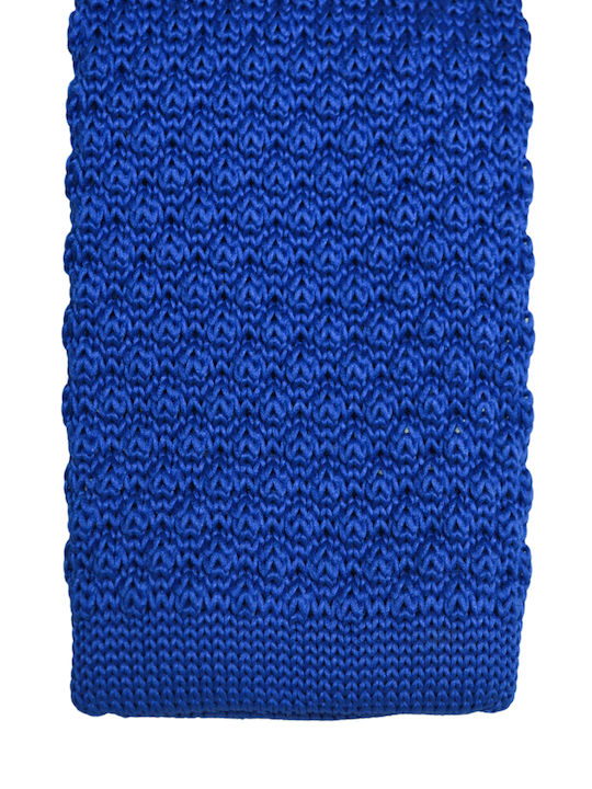 E-Ties Men's Tie Knitted Monochrome in Blue Color