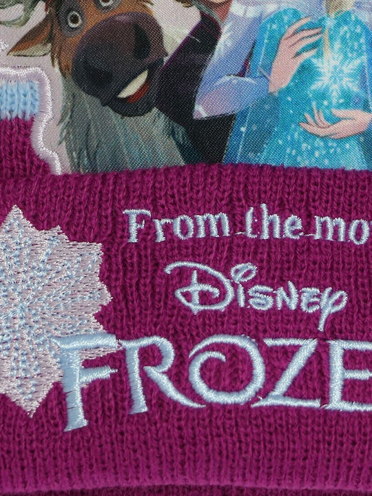 Frozen Παιδικό Σκουφάκι Πλεκτό Μωβ