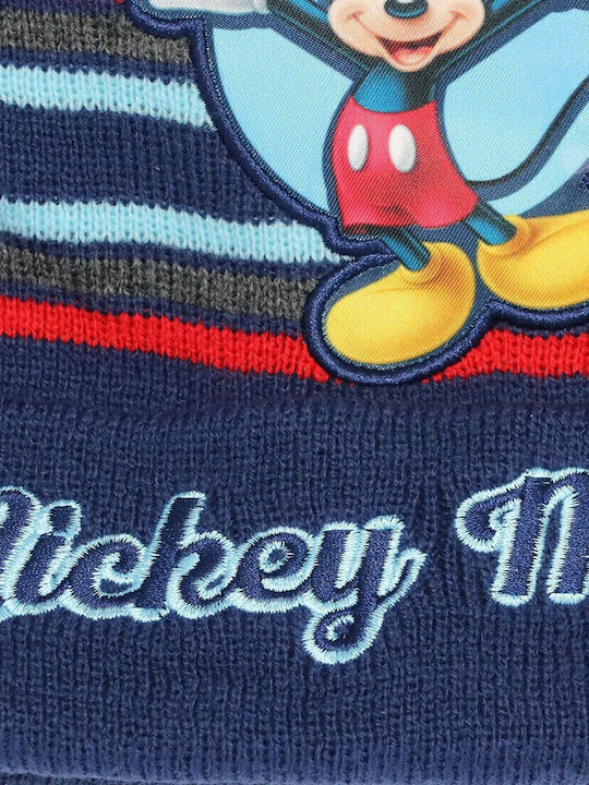 Mickey Kids Beanie Knitted Navy Blue