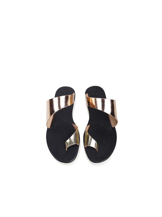 I Love Sandals Damen Flache Sandalen Flatforms in Gold Farbe