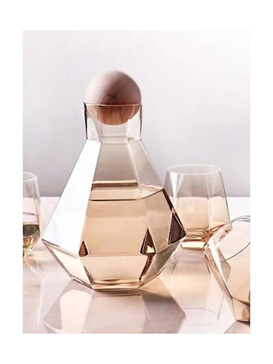 Κανάτα Σερβιρίσματος με Ποτήρια Γυάλινη 1700ml