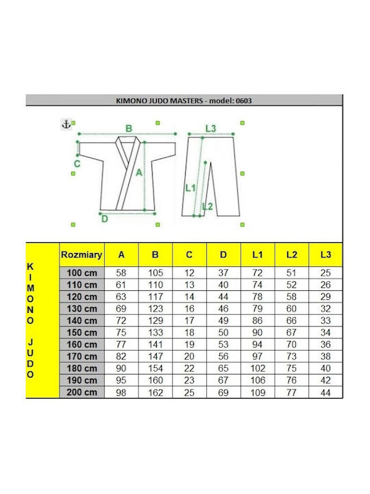 Sport Masters Bărbați Uniforme Judo Alb