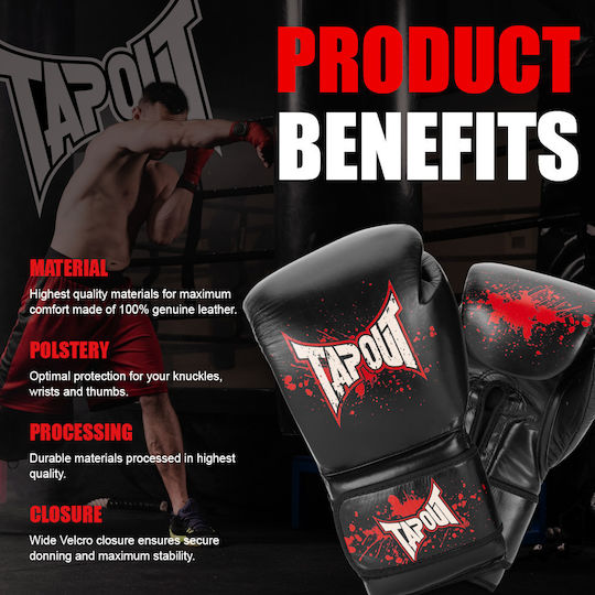 Tapout Boxhandschuhe aus Leder Schwarz