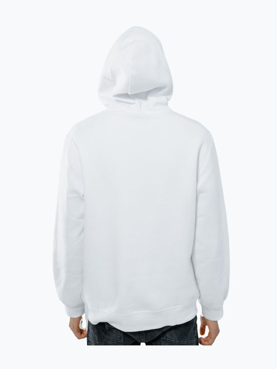 P-Line Men's Sweatshirt with Hood and Pockets white