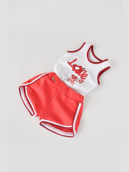 Wogi Kinder Set mit Shorts Sommer 2Stück Weiß