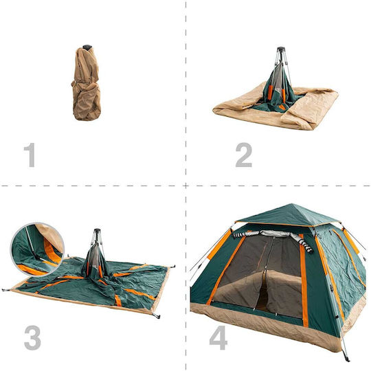 Muhler Σκηνή Camping Igloo Μπλε με Διπλό Πανί για 4 Άτομα 220x220x100εκ.