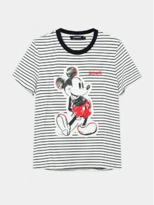 Desigual Mickey Femeie Tricou Alb