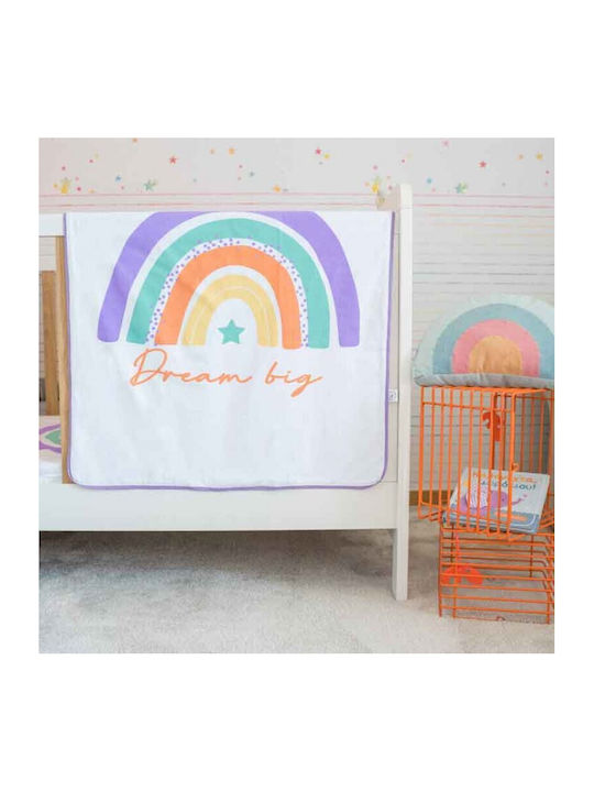 Vintage Lovers Blanket Nursery Swaddling Blankets Rainbow Cotton Purple Rainbow 90x75cm