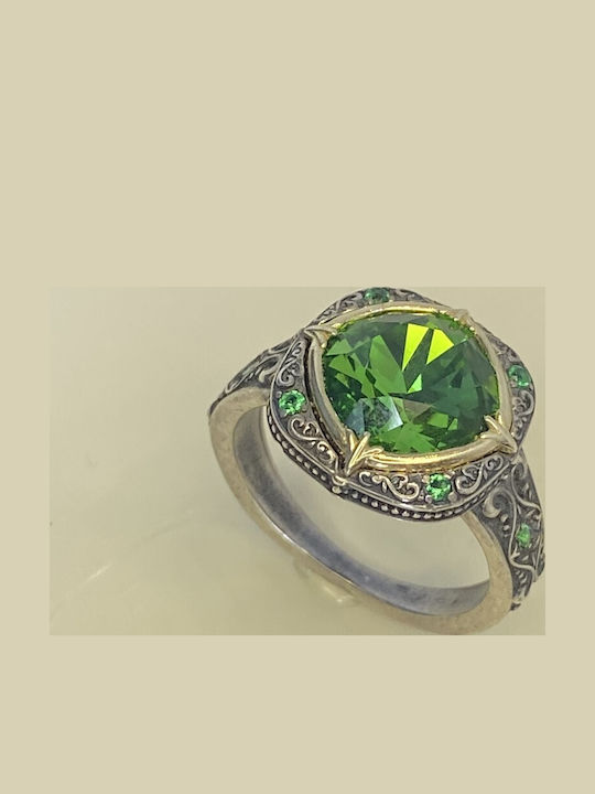 Elor Ring with Stones made of Silver Gold Plated