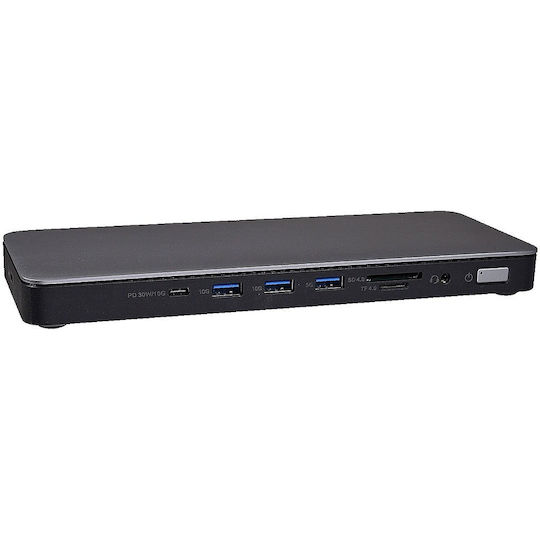 V7 CG16825 Thunderbolt 4 Stație de andocare cu HDMI/DisplayPort 4K PD Ethernet și conexiune 3 monitoare Negru