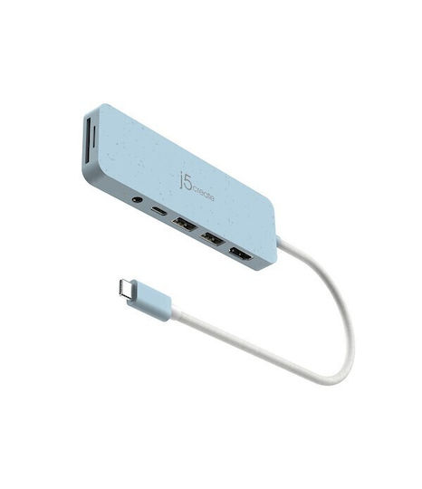 J5create USB-C Docking Station mit HDMI 4K PD Blau (JCD373EC-N)