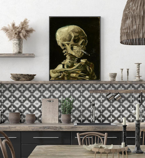 Vincent Van Gogh - Head Of A Skeleton With A Burning Cigarette Картина Копие на Ван Гог Платнен 30x40см