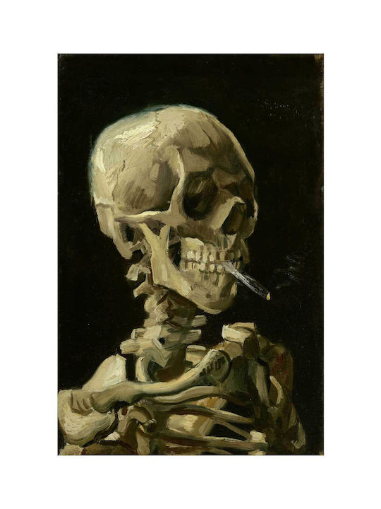 Vincent Van Gogh - Head Of A Skeleton With A Burning Cigarette Painting Copy of Van Gogh on Canvas 30x40cm