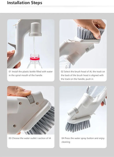 Plastic Cleaning Brush with Handle White