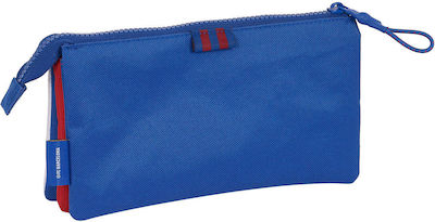 F.C. Barcelona Fabric Blue Pencil Case F.c with 2 Compartments