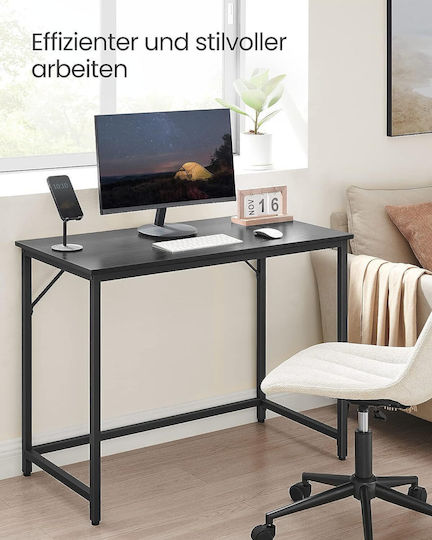 Birou Din Lemn Negru Cu Picioare Metalice 100x50x75cm