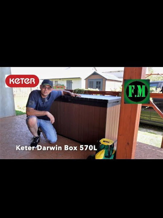 Keter Außenlagerbox Darwin aus Polypropylen 570Es Braun L132.2xB55.7xH71.2cm