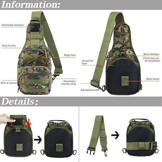 One Strap Bl050-b14 Rucsac Militar Rucsacuri din Poliester Verde 7lt