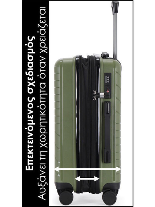 Lavor Cabin Hard Travel Suitcase Olive with 4 Wheels Height 55cm