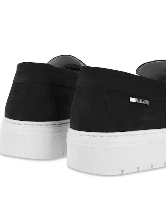 Suede Ανδρικά Loafers σε Μαύρο Χρώμα