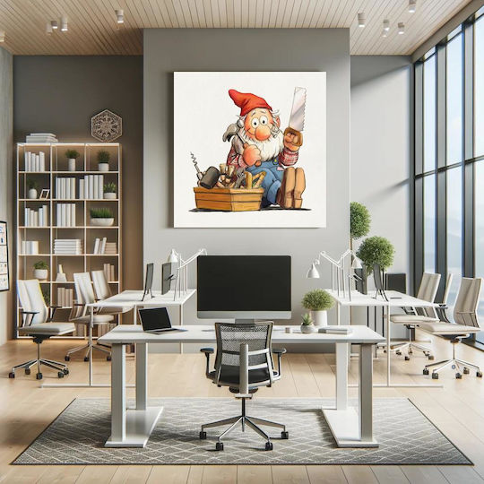 This Image Is One Of 72 From A Swedish Christmas Clip Art Cd (2001) Cartoon By Alphazeta Painting on Canvas 110x110cm
