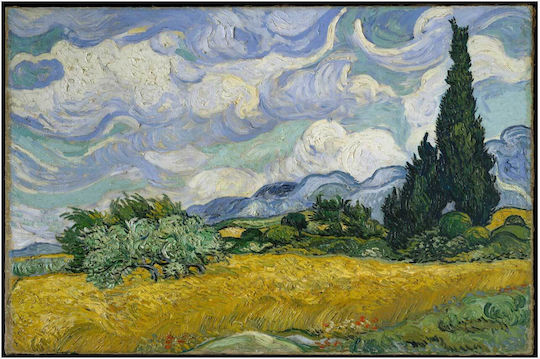 Wheat Field With Cypresses By Vincent Van Gogh 1 Картина Копие на Ван Гог Платнен 100x70см
