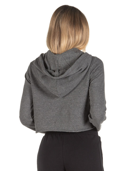 Body Action Women's Cropped Hooded Sweatshirt Gray