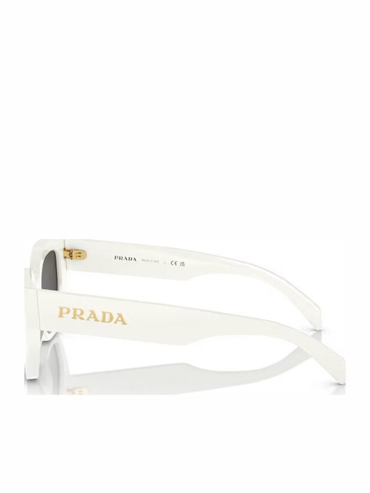 Prada Дамски Слънчеви Очилa с Бяла Пластмасова Рамка и Сиви Стъкла PRA09S 1425S0