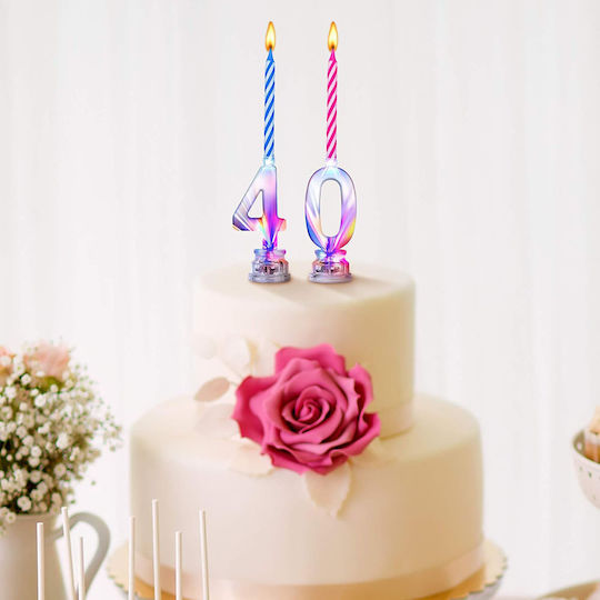 Birthday Candle Number "4" in White Color 8PRT35