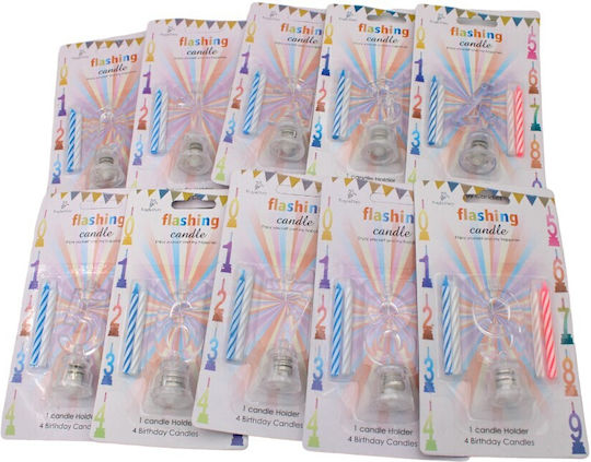Lumânare de Zi de Naștere Număr "4" în Culoare Alb 8PRT36