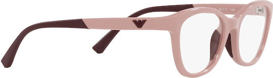 Emporio Armani Мъжки Пластмасов Рамка за Очила Котешко око Розов EK3204 5086