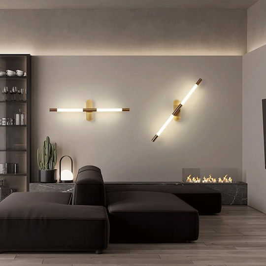H34 Modern Wall Lamp with Integrated LED and Warm White Light Gold 5x5x5cm