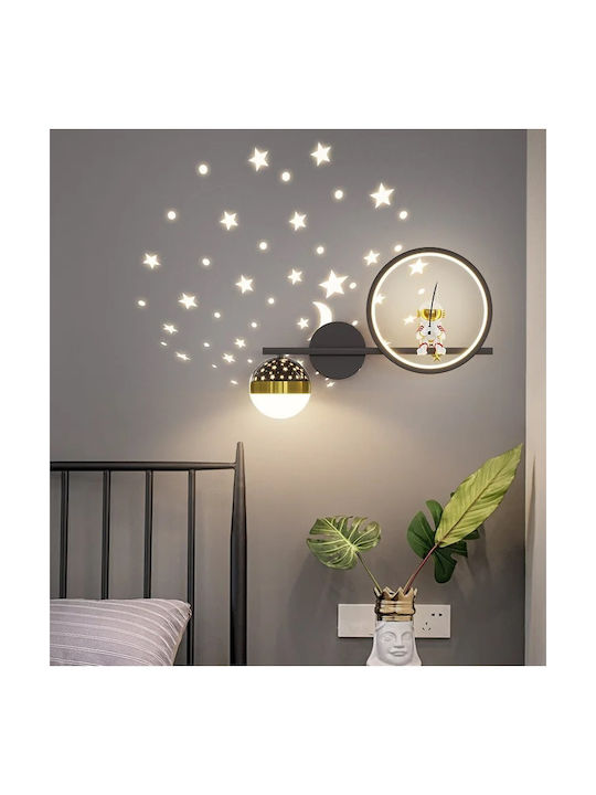 H32 Modern Wandleuchte mit Integrierte LED und Warmes Weiß Licht Schwarz 13x13cm