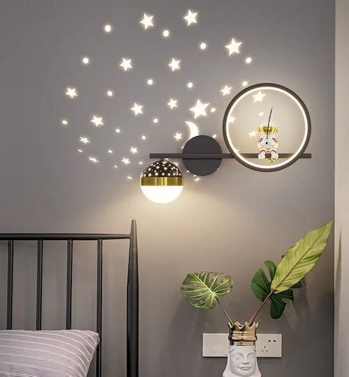 H32 Modern Wall Lamp with Integrated LED and Warm White Light Black 13x13cm