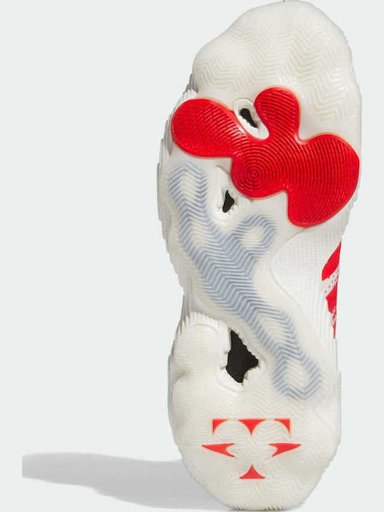 adidas Trae Young 3 Low Top Lace-Up Colorblock Sneakers IE2704 White/Red/Black Adidas Trae Young 3 White / Red / Black IE2704 Men main image 3