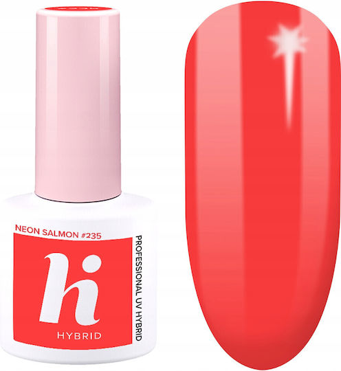 Hi Hybrid Glossy Long Lasting Nail Polish 235 Neon Salmon 5ml