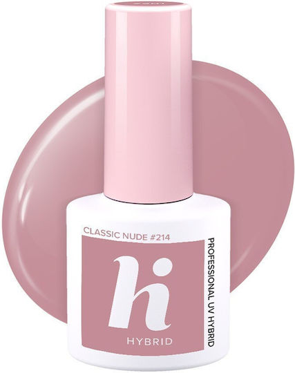 Hi Hybrid Glossy Βερνίκι Νυχιών Μακράς Διαρκείας 214 Classic Nude 5ml