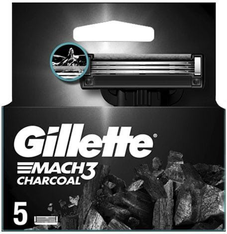 Gillette Replacement Heads with 3 Blades & Lubricious Strip 5pcs