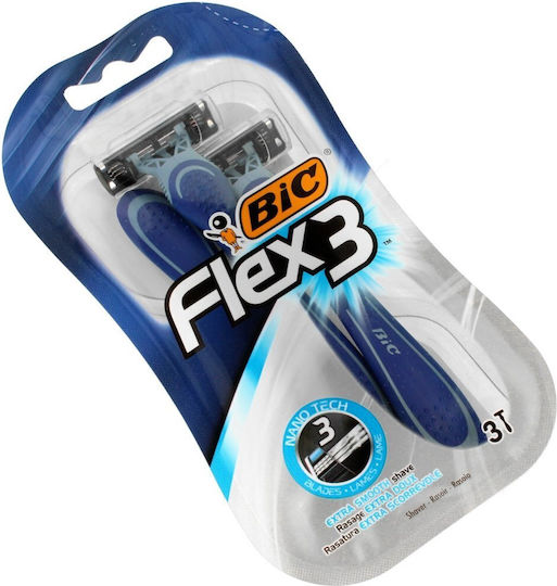 Bic Flex 3 Razoare de unică folosință cu 3 lame și bandă lubrifiantă 3buc