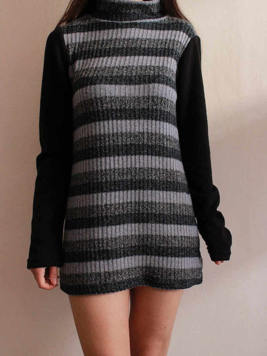 Just In Women's Long Sleeve Sweater Striped Gray